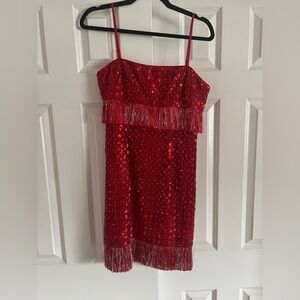 Anthropologie Saylor Caitriona Sequin Fringe Mini Dress